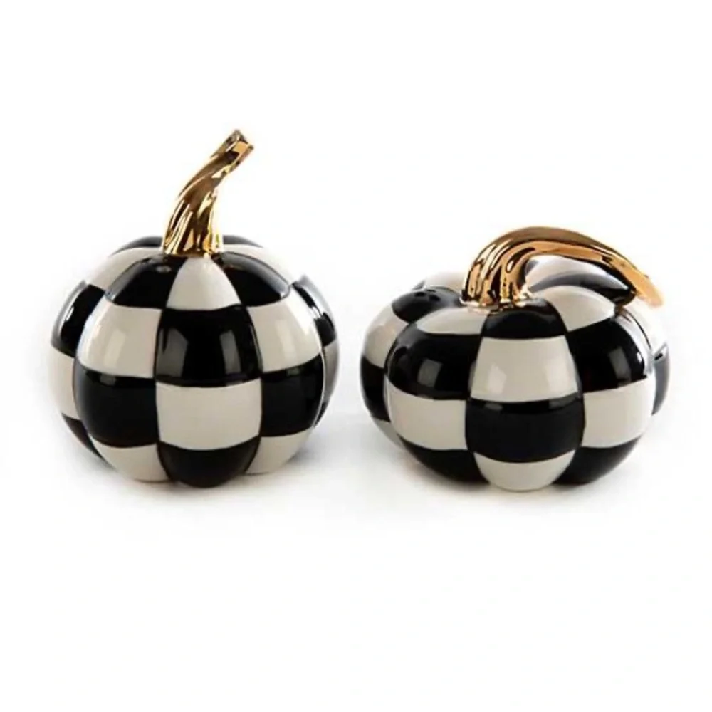 MacKenzie-Childs Mod Pumpkin Salt & Pepper Set - Picture 4 of 4
